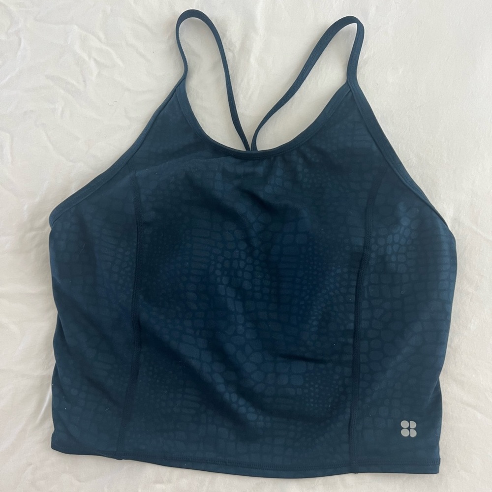 Sweaty Betty High Neck Sports Bra (Blue)